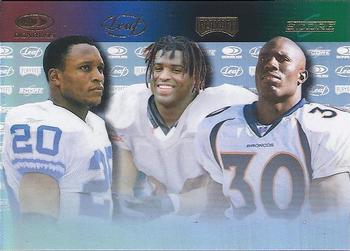 1999 Playoff Barry Sanders / Ricky Williams / Terrell Davis Promo #NNO Barry Sanders / Ricky Williams / Terrell Davis Front