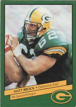 1992 Green Bay Packers Police - Copps Food Center, Your Local Law Enforcement Agency #17 Matt Brock Front