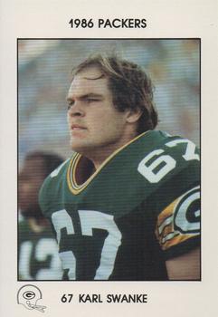 1986 Green Bay Packers Police - First Wisconsin Banks, Your Local Law Enforcement Agency #NNO Karl Swanke Front