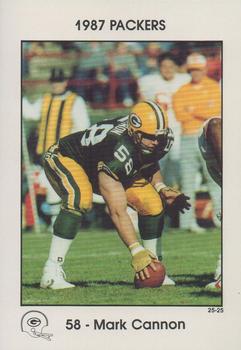 1987 Green Bay Packers Police - State Bank of Chilton, Rod's Zephyr Car Wash, Chilton Police Department #25-25 Mark Cannon Front