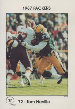 1987 Green Bay Packers Police - State Bank of Chilton, Rod's Zephyr Car Wash, Chilton Police Department #8-25 Tom Neville Front