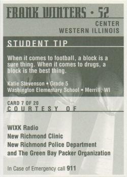 1997 Green Bay Packers Police - New Richmond Police Department, WIXK Radio #7 Frank Winters Back