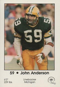 1985 Green Bay Packers Police - First Wisconsin Banks, Your Local Law Enforcement Agency #6 John Anderson Front