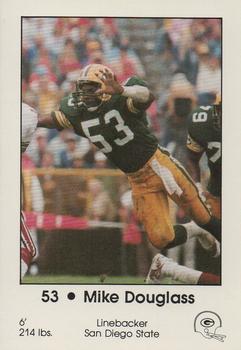 1985 Green Bay Packers Police - First Wisconsin Banks, Your Local Law Enforcement Agency #20 Mike Douglass Front
