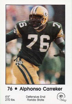1985 Green Bay Packers Police - First Wisconsin Banks, Your Local Law Enforcement Agency #21 Alphonso Carreker Front