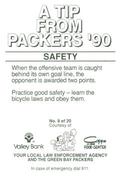 1990 Green Bay Packers Police - Valley Bank & Copps Food Center #8 Scott Stephen Back