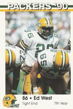 1990 Green Bay Packers Police - Valley Bank & Copps Food Center #14 Ed West Front