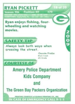 2009 Green Bay Packers Police - Amery Police Department, Kids Company #18 Ryan Pickett Back