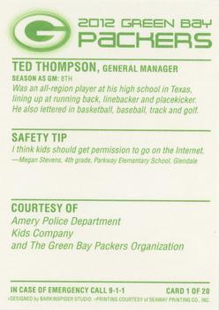 2012 Green Bay Packers Police - Amery Police Department, Kids Company #1 Ted Thompson Back