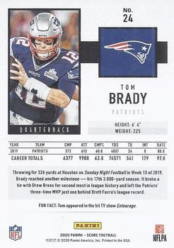 2020 Score #24 Tom Brady Back