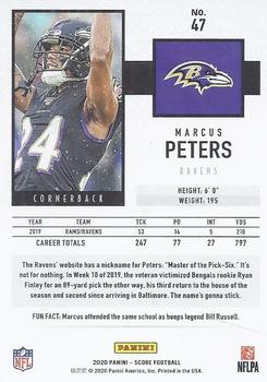 2020 Score #47 Marcus Peters Back
