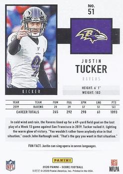 2020 Score #51 Justin Tucker Back