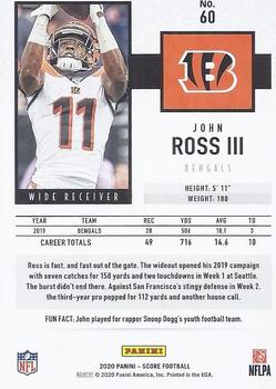 2020 Score #60 John Ross III Back