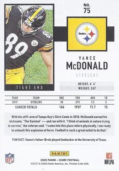 2020 Score #75 Vance McDonald Back