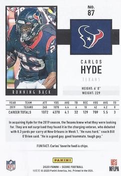 2020 Score #87 Carlos Hyde Back