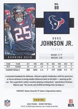 2020 Score #88 Duke Johnson Jr. Back