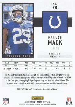 2020 Score #98 Marlon Mack Back