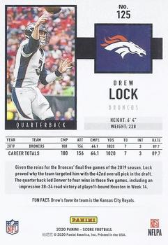 2020 Score #125 Drew Lock Back