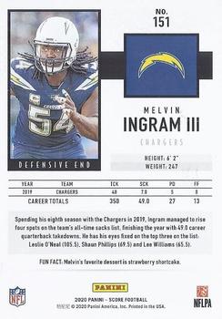 2020 Score #151 Melvin Ingram III Back