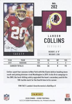 2020 Score #202 Landon Collins Back