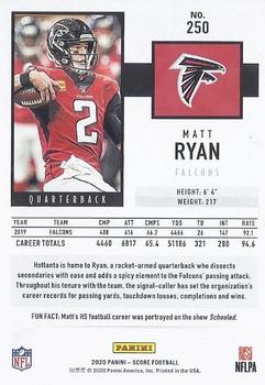 2020 Score #250 Matt Ryan Back