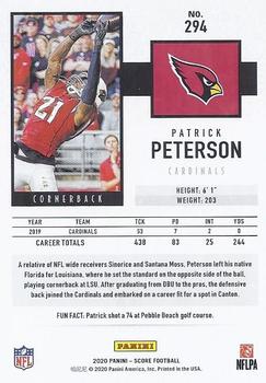 2020 Score #294 Patrick Peterson Back