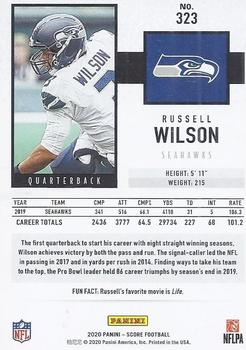 2020 Score #323 Russell Wilson Back