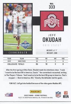 2020 Score #333 Jeff Okudah Back