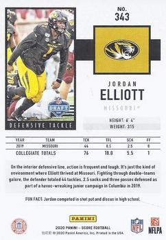 2020 Score #343 Jordan Elliott Back