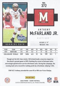 2020 Score #372 Anthony McFarland Jr. Back