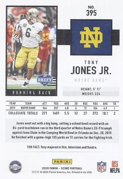 2020 Score #395 Tony Jones Jr. Back