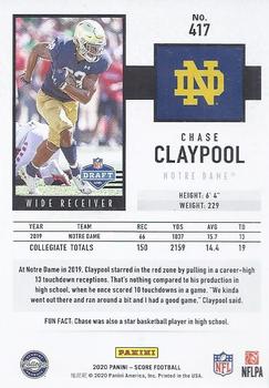 2020 Score #417 Chase Claypool Back