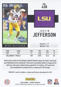2020 Score #430 Justin Jefferson Back