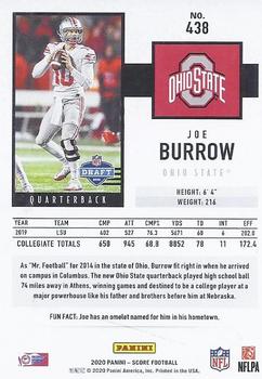 2020 Score #438 Joe Burrow Back