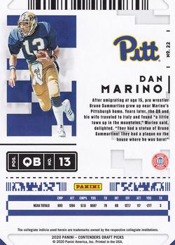 2020 Panini Contenders Draft Picks #22 Dan Marino Back