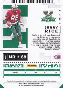 2020 Panini Contenders Draft Picks #49 Jerry Rice Back