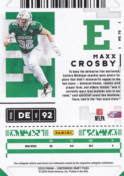 2020 Panini Contenders Draft Picks #70 Maxx Crosby Back