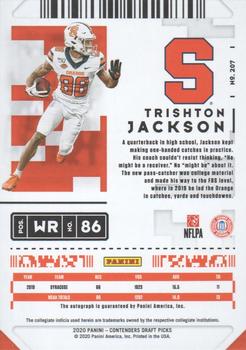 2020 Panini Contenders Draft Picks #207 Trishton Jackson Back