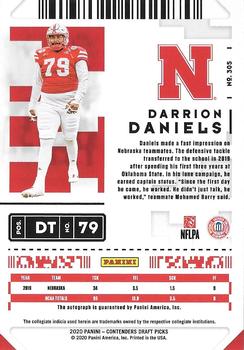 2020 Panini Contenders Draft Picks #305 Darrion Daniels Back