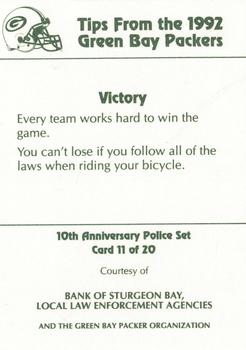 1992 Green Bay Packers Police - Bank of Sturgeon Bay #11 Brian Noble Back