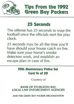 1992 Green Bay Packers Police - Bank of Sturgeon Bay #14 Brett Favre Back