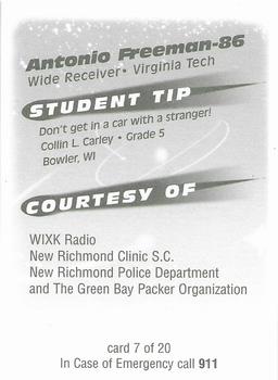 1999 Green Bay Packers Police - WIXK Radio, New Richmond Clinic S.C., New Richmond Police Dept. #7 Antonio Freeman Back