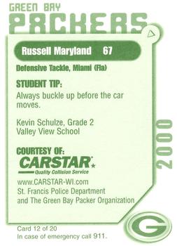 2000 Green Bay Packers Police - St. Francis Police Dept. #12 Russell Maryland Back