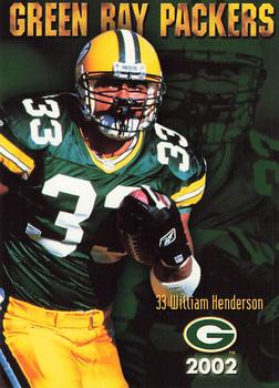 2002 Green Bay Packers Police - Brookfield Police Dept., Progressive Auto Insurance #18 William Henderson Front