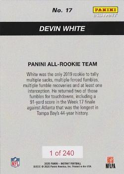 2019 Panini Instant NFL - Panini All-Rookie Team #17 Devin White Back