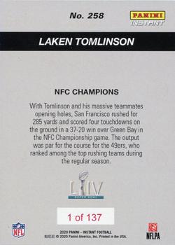 2019 Panini Instant NFL - NFL Playoffs #258 Laken Tomlinson Back
