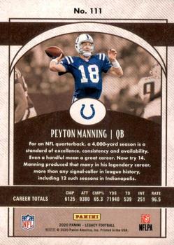 2020 Panini Legacy #111 Peyton Manning Back