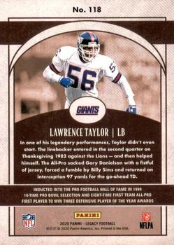2020 Panini Legacy #118 Lawrence Taylor Back