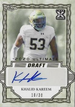 2020 Leaf Ultimate Draft - Gold #BA-KK1 Khalid Kareem Front
