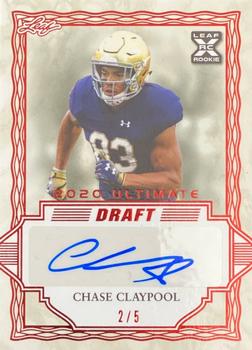 2020 Leaf Ultimate Draft - Red #BA-CC1 Chase Claypool Front
